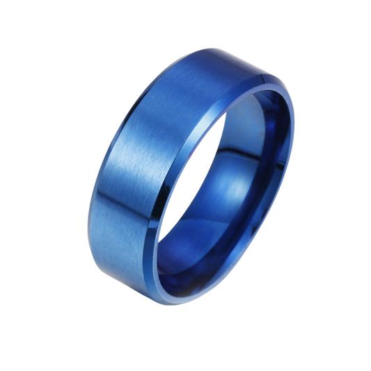 Stainless 8mm Ring (Blue)