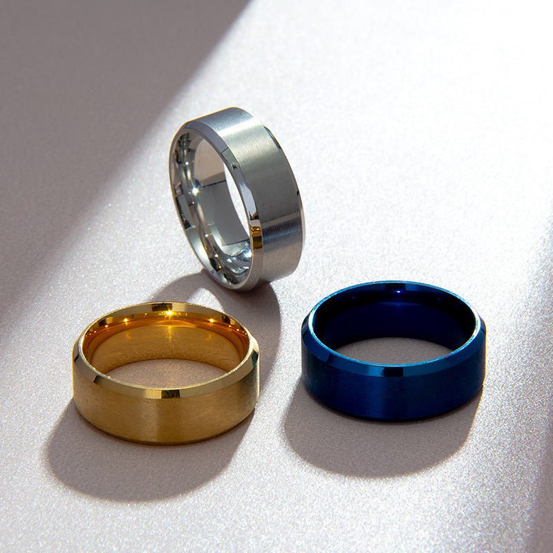 Stainless 8mm Ring (Blue)